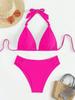 New Two-Piece Ladies Bikini - European/American Style with Splicing and 26 Contrasting Solid Colors, Available In Coffee for Men