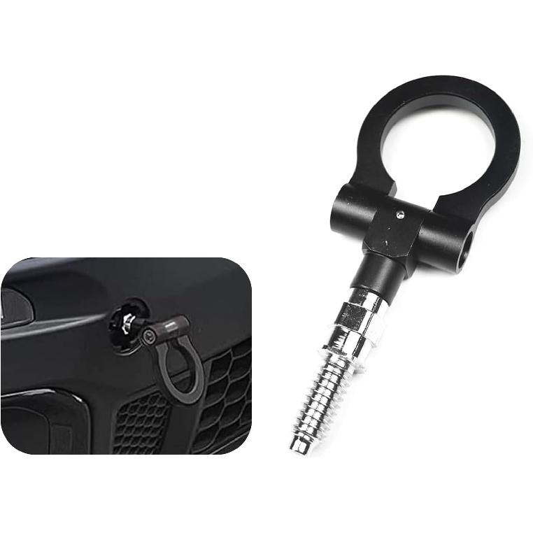 Car Front Bumper Tow Hook, Racing Track Style Trailer Ring Hook, Alloy Durable Cars Screw-on Tow Hook, Fit for 97-06 BMW 3/5/7 Series, 03-14 Mini