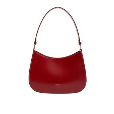Bolsa de ombro de couro sintético vermelho bolsa retrô feminina bolsa de ombro bolsa de axila