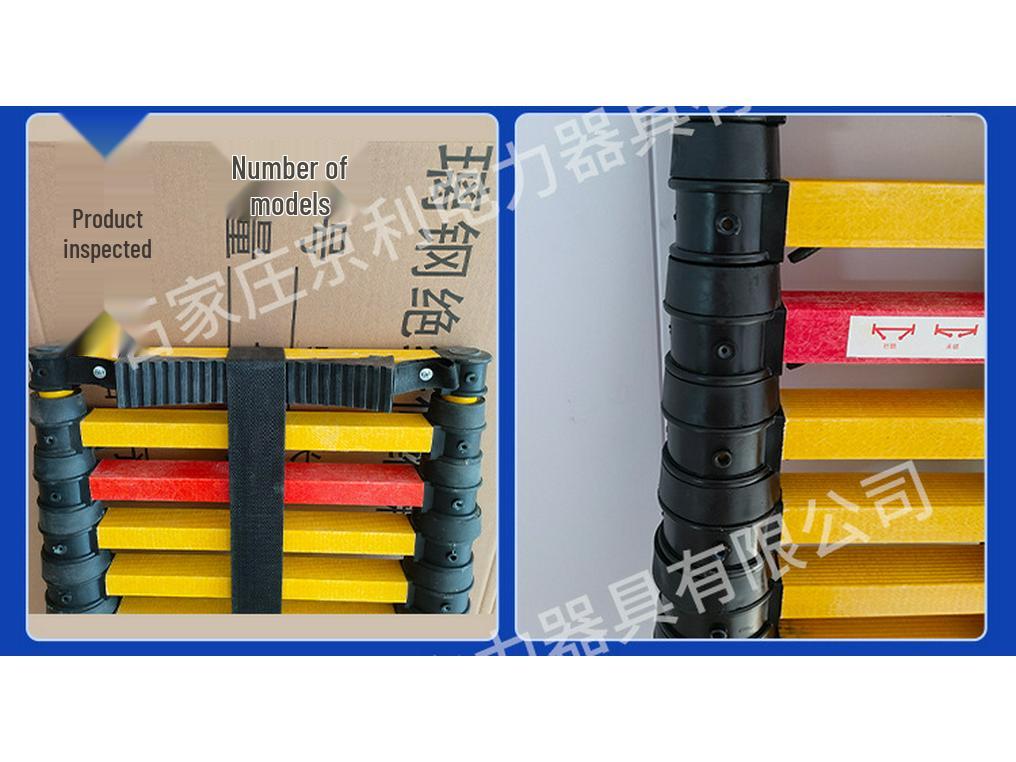 Fiberglass Insulated Telescopic Safety Ladder for High Voltage Electricians - Portable Bamboo Joint Extension Ladder