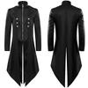 2023Wish New European and American Men's Formal Wear Medieval Retro Clothing Men's Mid-Length Punk Retro Tailcoat