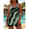 Women's Swimwear Tankini 2 Piece Swimsuit  Leopard Print Vacation Bathing Suits