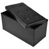Bench Storage Seat Ottoman Footrest - 109L- 76 X 38 X 38CM In Black PVC Leather Save Space Max Load. 300KG