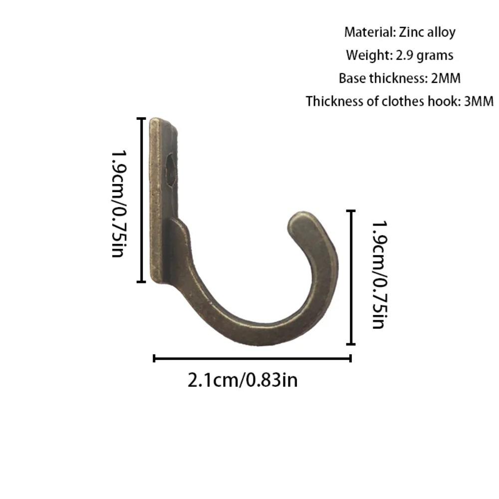10/20/50pcs Zinc Alloy Coat Hooks Vintage Bronze Hangers Small Wall Hooks Entryway Hooks for Bathroom Bedroom Kitchen
