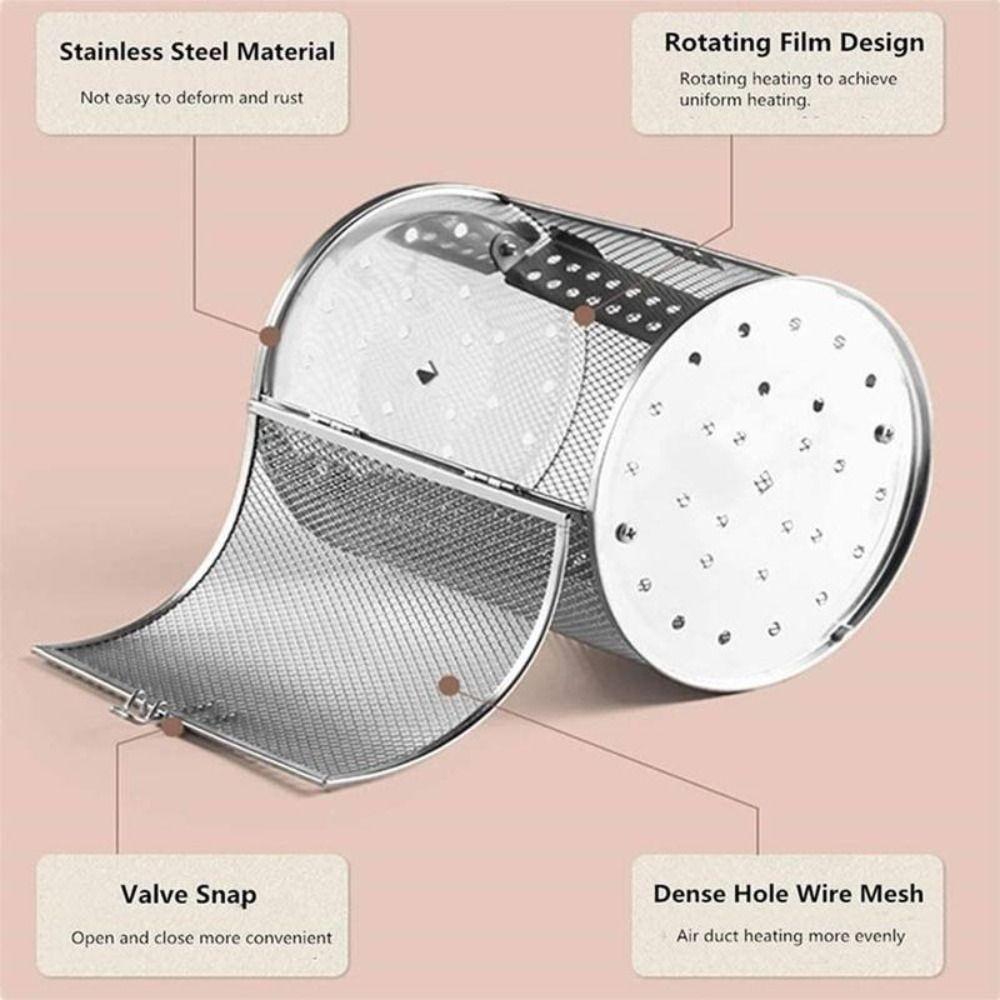 Bbq Cage Kitchen Tool Peanut For Home Cooking Rotisserie Roaster Drum Grill Oven Bbq Basket