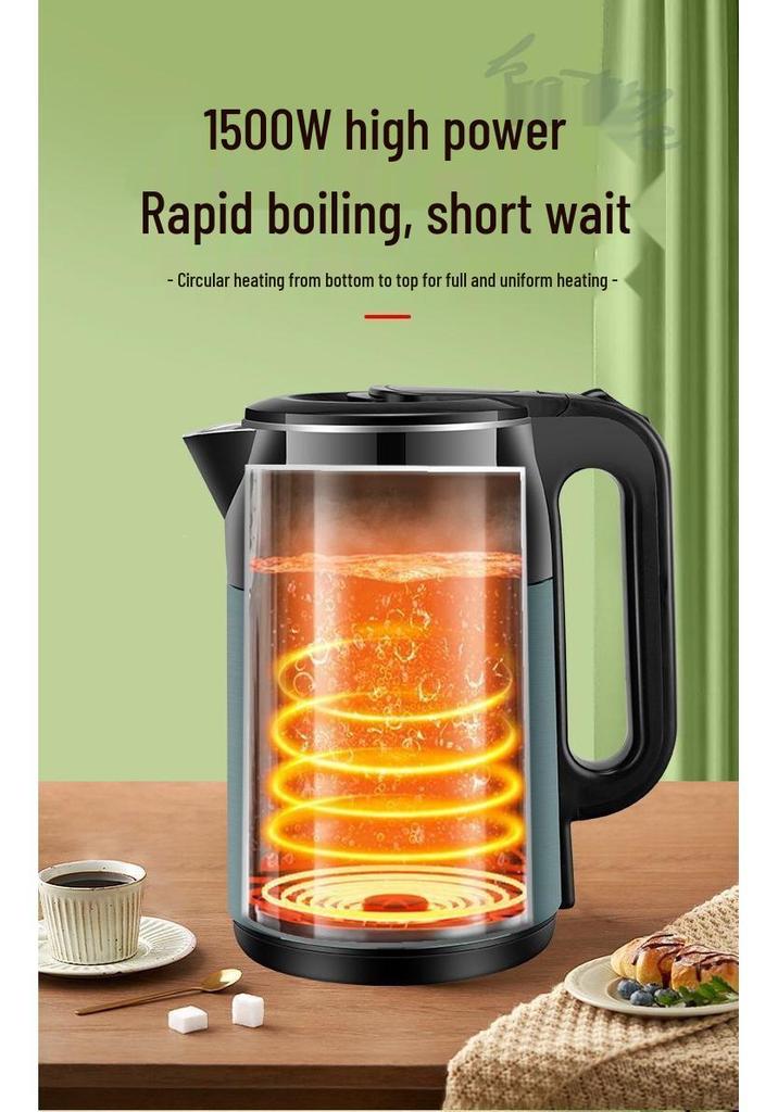 Durable 304 Stainless Steel Electric Kettle: Thickened Insulation, Fast Boil, Auto Power-Off, Large Capacity, Constant Temperature
