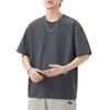 One Tone T-shirt Mens Short Relaxed Fit Versatile Round Neck Five-point Sleeves