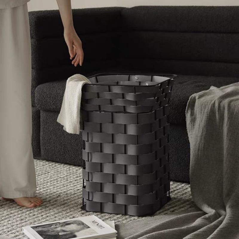 Portable Dirty Laundry Basket Large Clothes Storage Basket for Bedroom Multifunction Organizer Baskets Leather Laundry Container