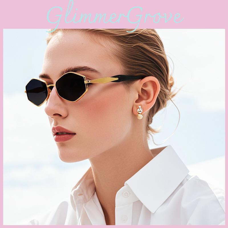 Geometric Hexagon Sunglasses For Women With Uv400 Protection Fashion Outdoor Travel