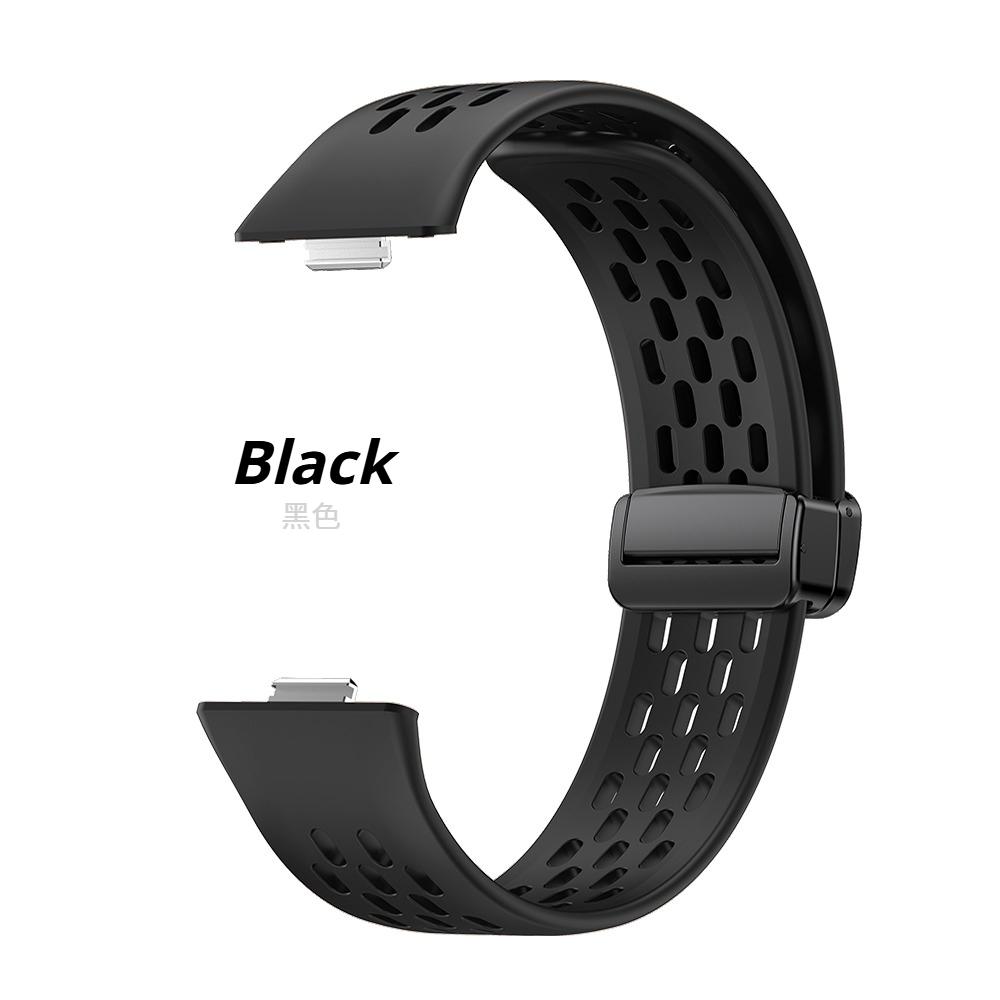 

Magnetic D Folding Buckle Silicone Band For Huawei Watch Fit 5 Pro Strap for HUAWEI Fit 5/Fit 4/Fit3 Sports Bracelet Watchband Huawei Fit4/Fit4 Pro/Fit3 чорний