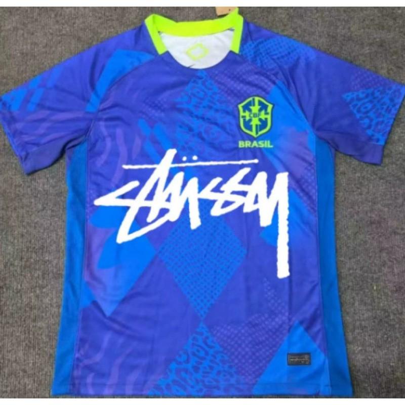 Maglia da Calcio Signature Stussy Retro Brasile Argentina Portogallo Maglia da Allenamento Calcio Uomo Donna Manica Corta