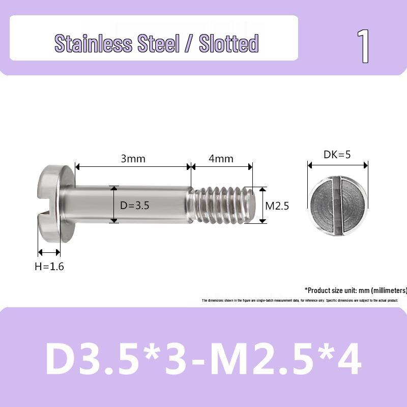 Stainless Steel M2-M2.5 Slotted Partial Thread Shoulder Bolt Screw