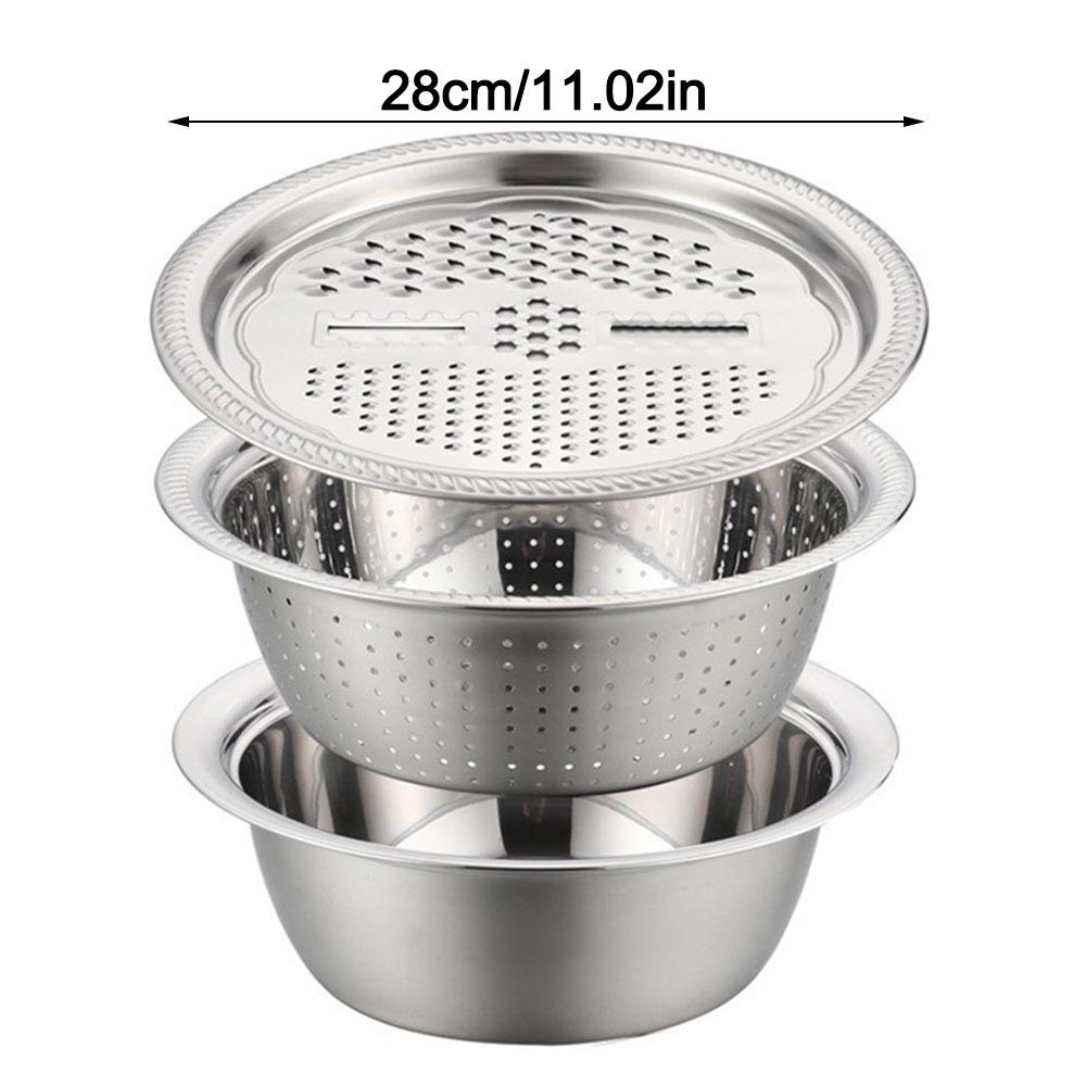 Multifunctional Potato Grater 3in1 Potato Slicer Gifts Draining Basket