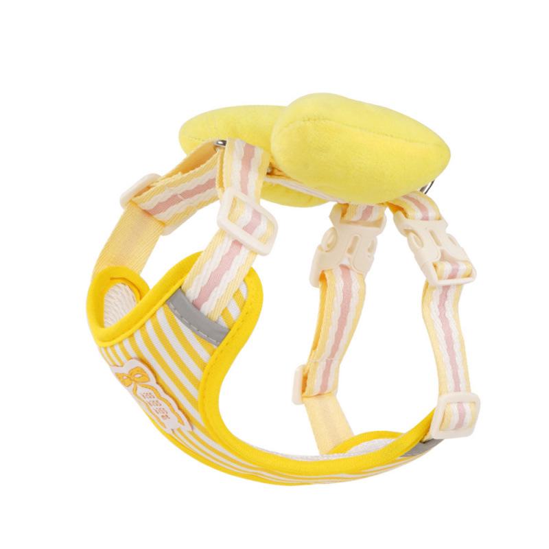 Four-Season Anti-Escape Harness with Bow Tie for Small Dogs - No Choke Leash, Ideal for Pet Walking and Gardening.