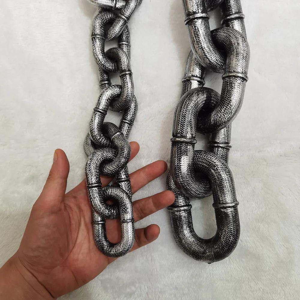 Funny Plastic Simulation Iron Chain For Small Dogs Pet Cat Dog Leads Lightweight Huge Plastic Dog Leash Puppy Lead for Halloween