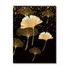 Abstraktní obraz Ginkgo Biloba Nástěnná malba Black Gold Plakáty a obrazy Obrazy Moderní obývací pokoj Home Wall DecorCuadros