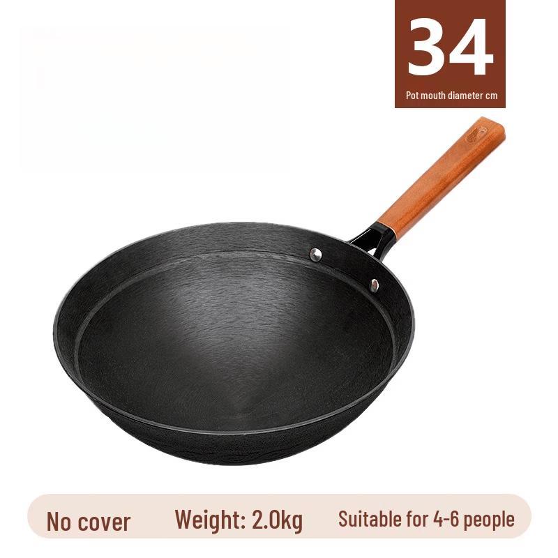 ZISIZ Deep Cast Iron Wok