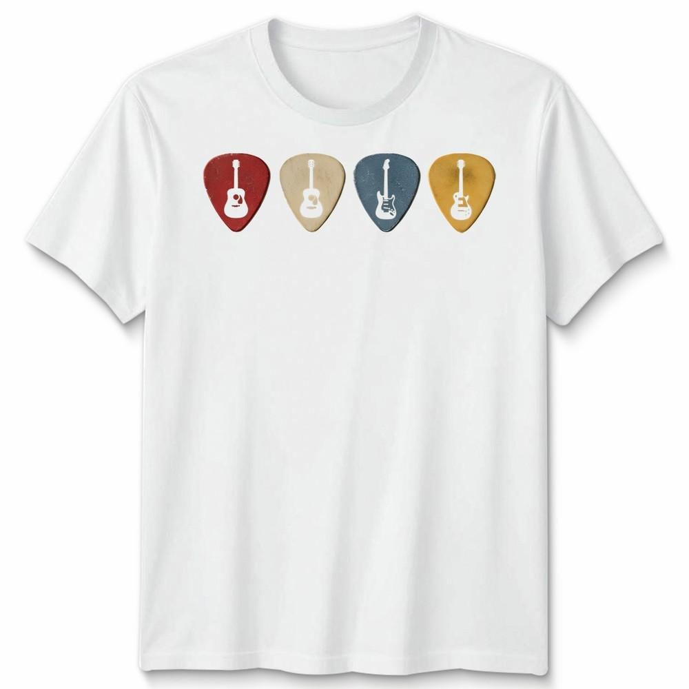 Guitar Pick Unisex T Shirt Gift For Guitarist Retro Vintage Unisexs Unisexs Tee