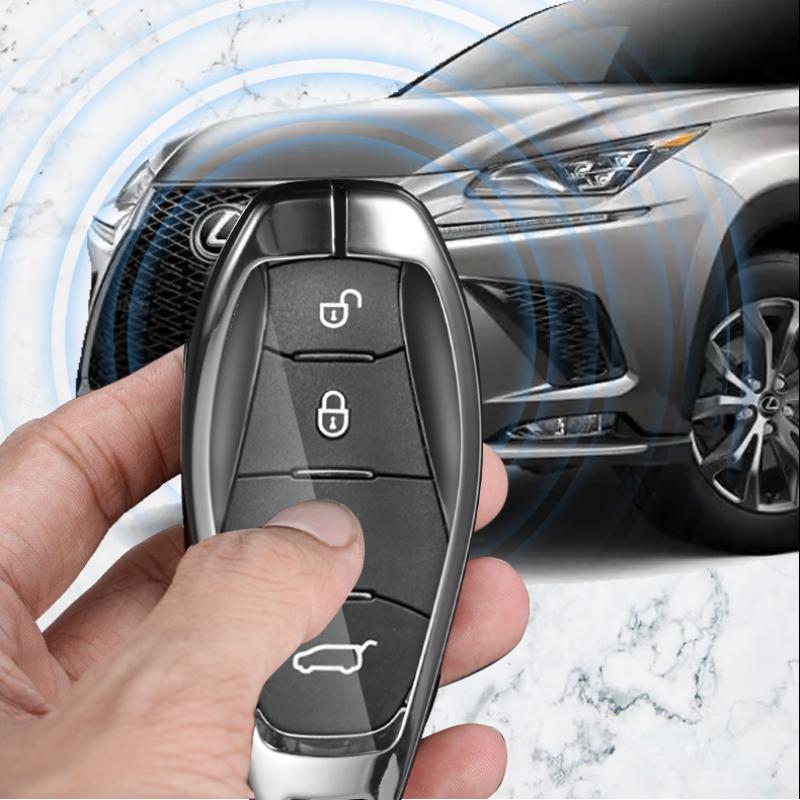 Zinc Alloy Leather Car Key Case Cover Key Bag Shell Holder Protection For Hongqi 2023 H5 H9 HS5 HS7 Keychain Styling Accessories
