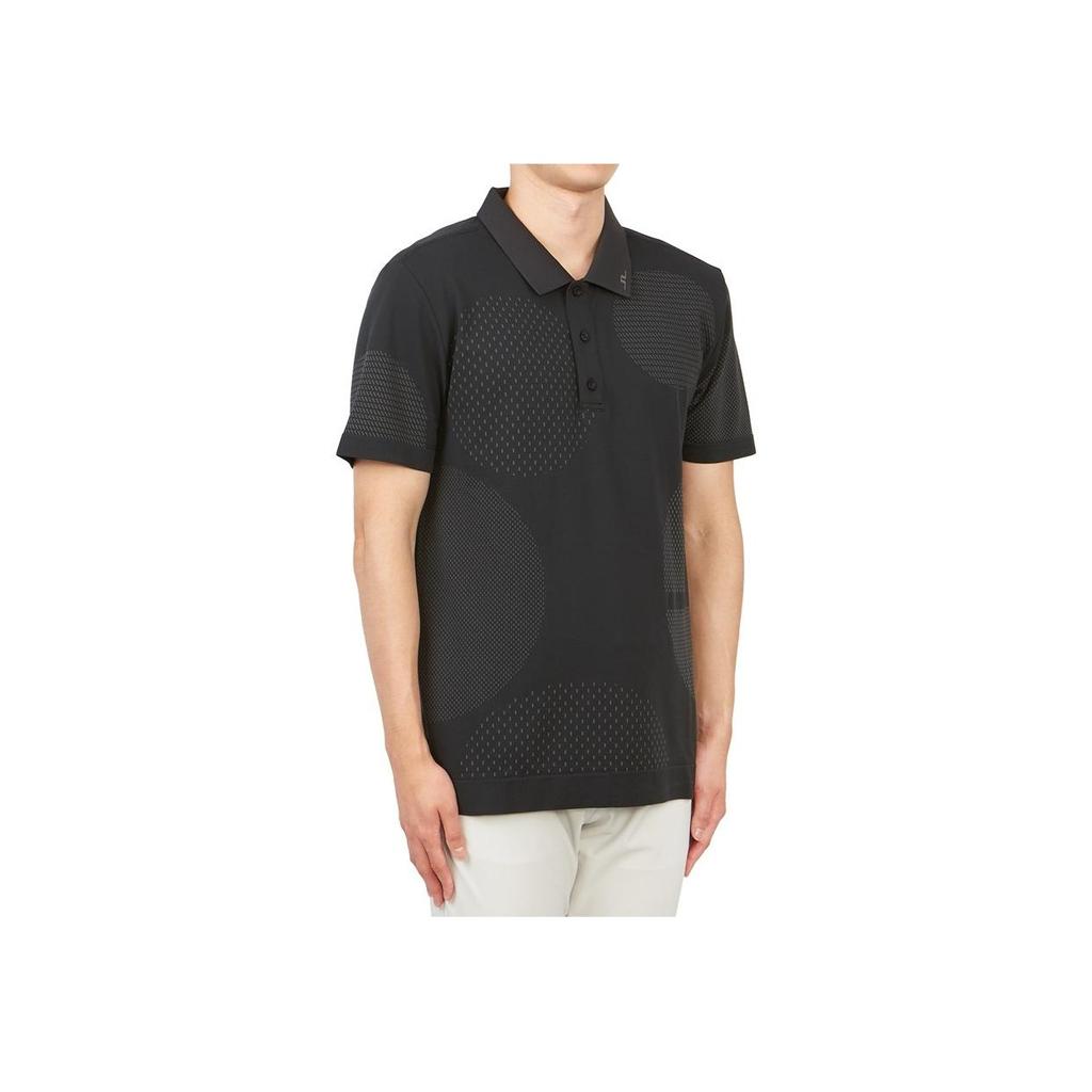 J.LINDEBERG Pattern Logo Printed Short Sleeve Polo Shirt Men Tops Black GMJT07776-9999