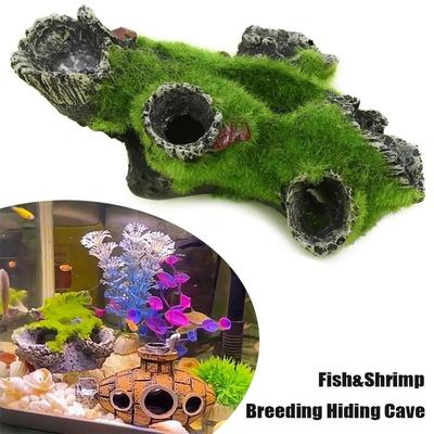 Resin Shrimp Breeding Hiding Cave Simulation Crafts Arts Fish Tank Tree House Decorative Props Fish Shrimp Cave Shelter Aquarium