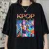 Hot KPop Demon Hunters Print T-shirt Summer Casual Loose T Shirt Women Men Harajuku Shirts
