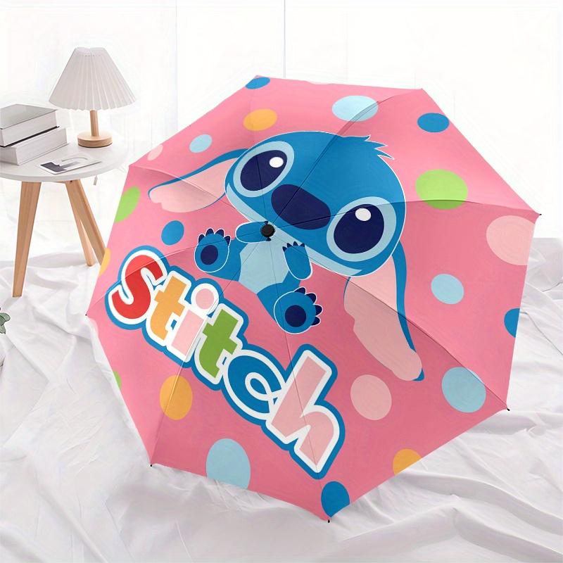 Stitch, Cartoon Automatic Opening and Closing Umbrella - 8 Ribs Portable Folding Umbrella with Plastic Handle, Suitable for Leisure and Hall