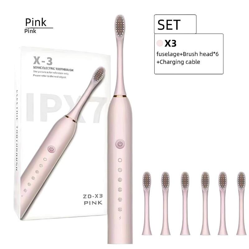 Electric Toothbrush, Rechargeable Model, Universal Soft Bristle Brush for Adults and Children, Portable Travel Set for Home Use, Toothbrush.
