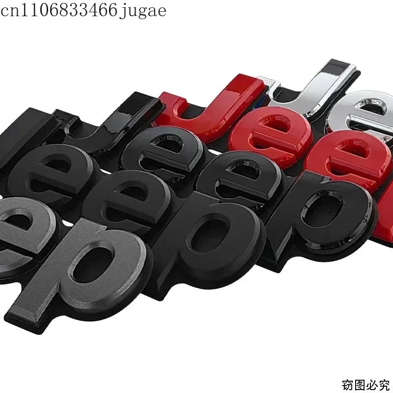 For JEEP Grand Cherokee Compass Wrangler Renegade JK JL Patriot Badge Auto Stickers Accessories ABS Car Front Grille Emblem