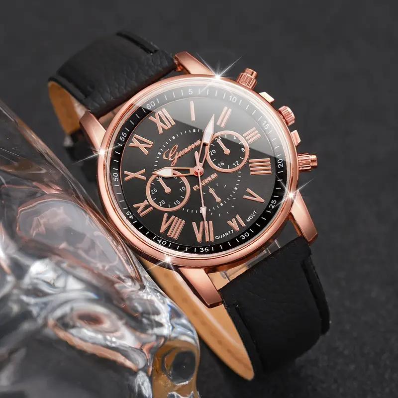 Drainage Women S Belt Watch Geneva Quartz Strap Fashion Women S Watch Roman Scale Hand