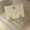 Korean Zircon Flower Stud Earrings: Versatile, Minimalist, High-End Luxury for Women