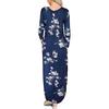 Robe longue ample à manches longues pour femmes, mode, col rond, poche fendue, robe pour dames