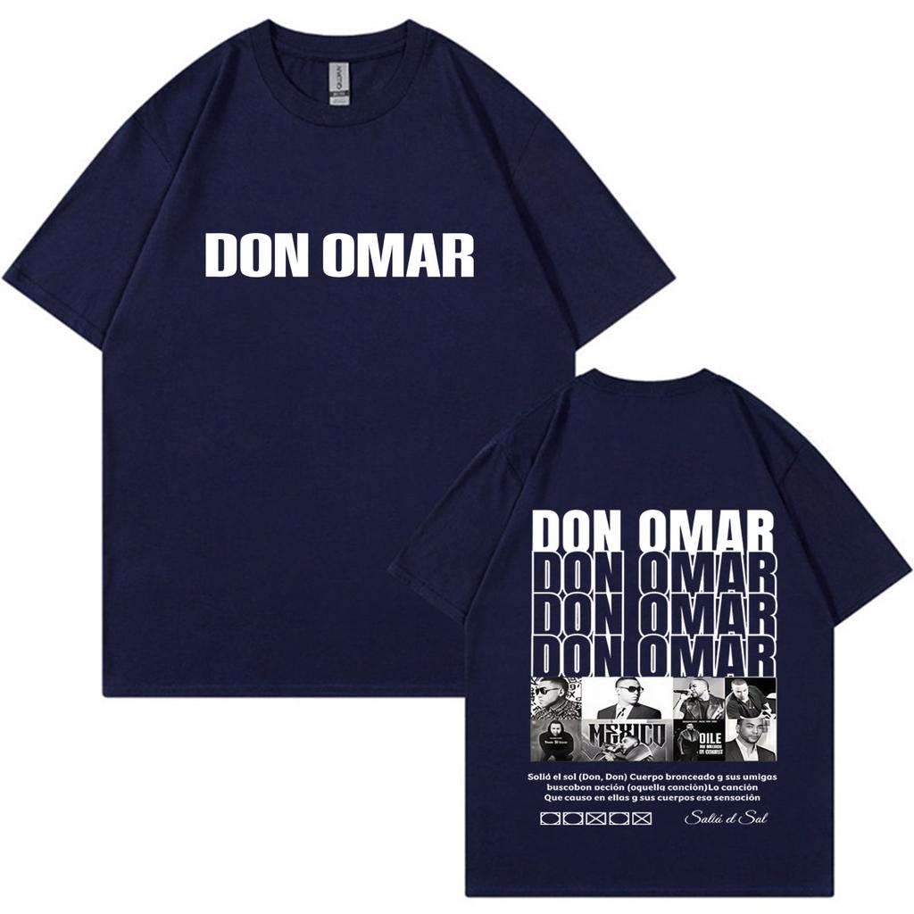 Rapper Don Omar Harajuku Graphics T-shirts Men's Womens Double Sided Print Gothic Short-sleeved O-Neck Cotton Streetwear Tshirts