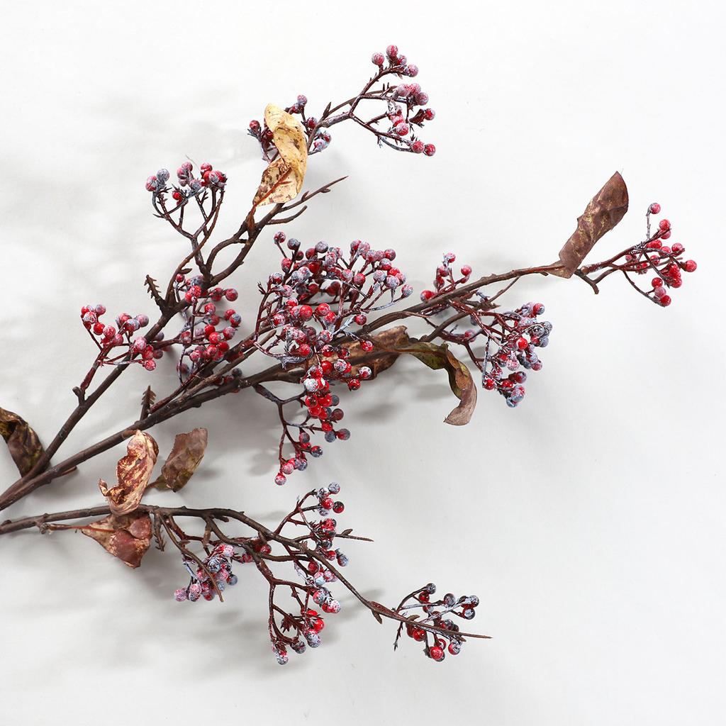 Sztuczne Czerwone Jagody Bogate Ostrokrzew Czerwone Owoce Salon Domowy Dekoracje Noworoczne Rekwizyty Sztuczne Kwiaty