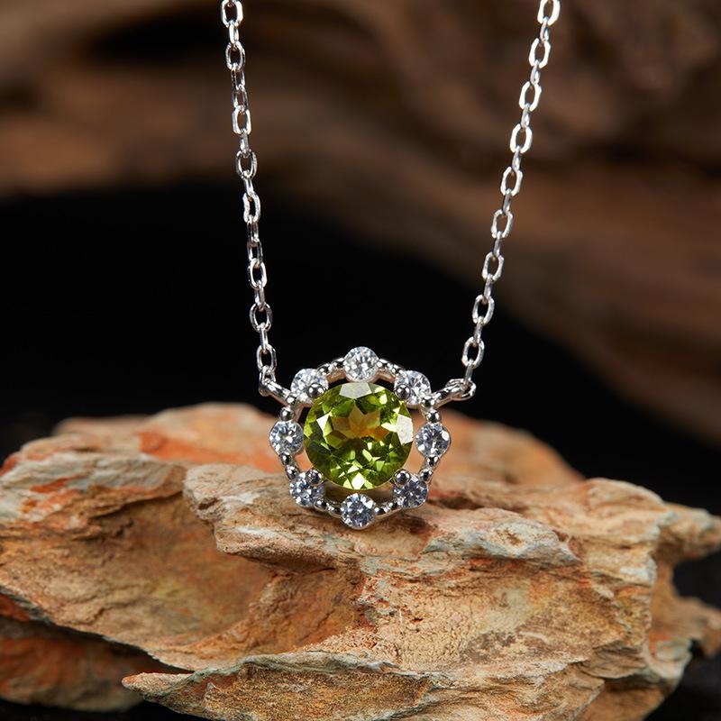 S925 Sterling Silver Natural Topaz Citrine Amethyst Olive Garnet Color Treasure Ring Women'S Jewelry Set Earrings