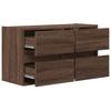 Wall Mounted TV Cabinet with LED Lighting Brown Oak Effect 80 X 31 X 45 Cm