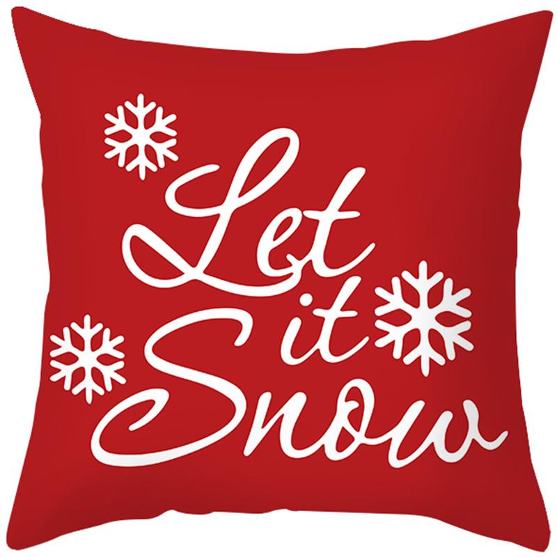 Christmas Red Christmas Decorations Printed Pattern Cushion Cover for Home Living Room Sofa Decoration Pillowcase
