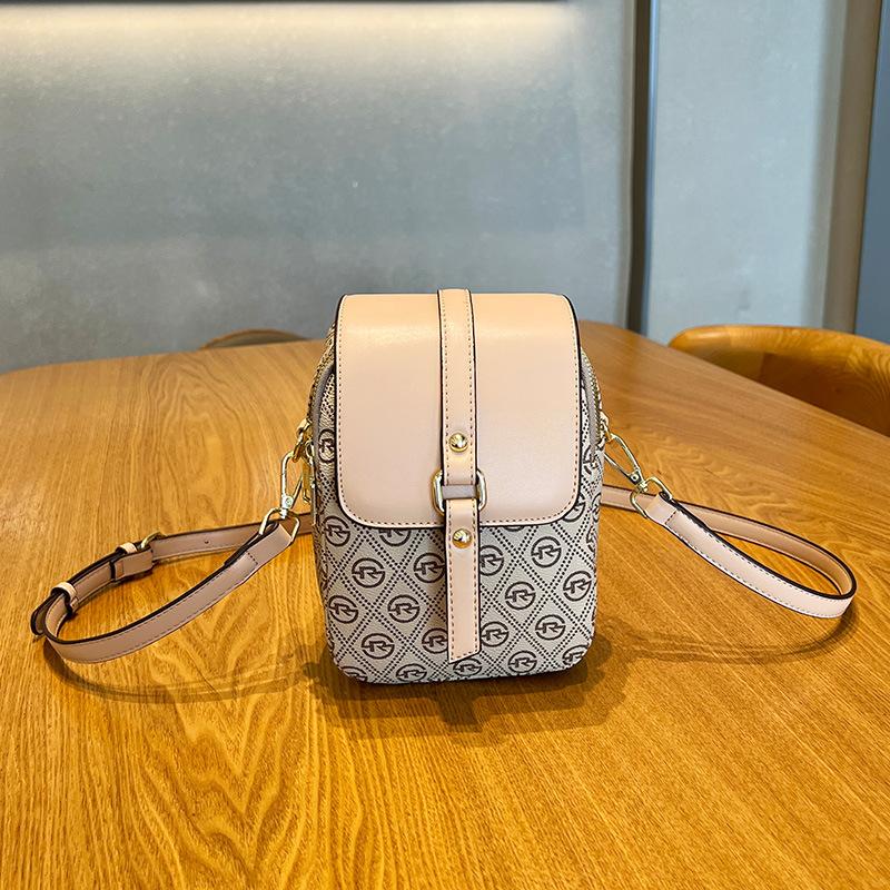 

Autumn and winter new mobile phone bag women s retro fashion vertical shoulder bag printed flip zipper change bag