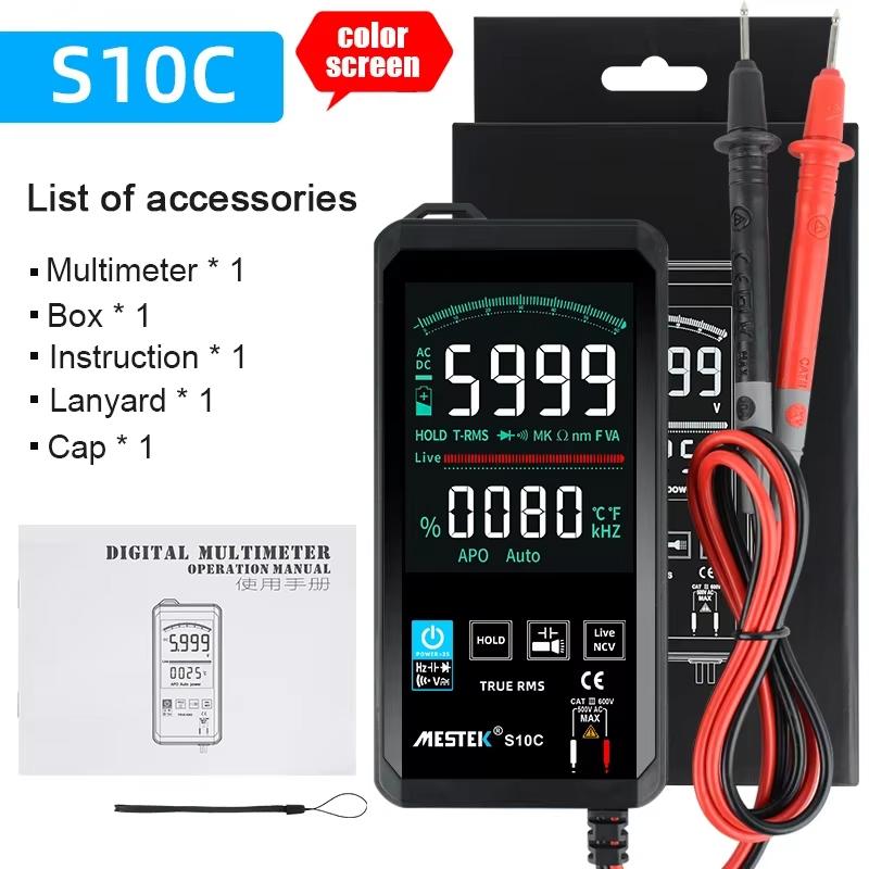 

Touching Color Screen Ultra-thin Multimeter 4.7 Inch Voltage Frequency Capacitance Resistance Meter 6000 Count Pocket Multimeter