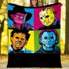 Halloween horror Theme Printed Blanket - Perfect for Couch, Bed, Travel & Outdoor Use | Machine Washable, Cozy & Durable.