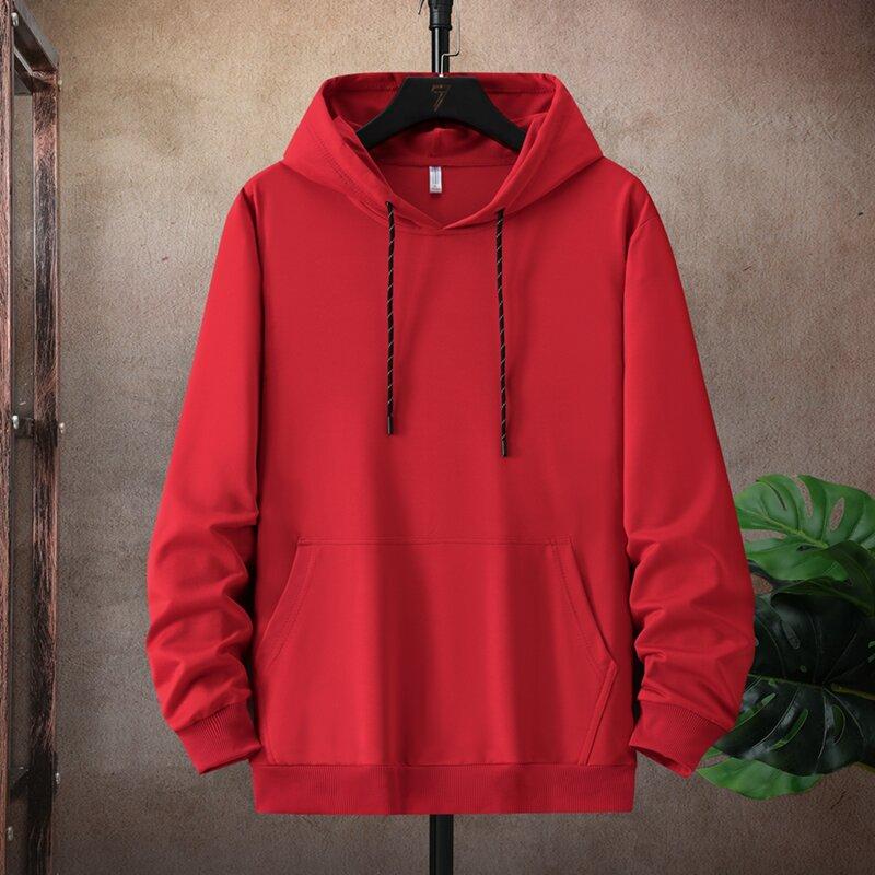 Autumn and Spring New Fashion Trend Pure Color Sports Fitness Hoodie Men's Loose Comfortable Plus Size High Quality Outerwear