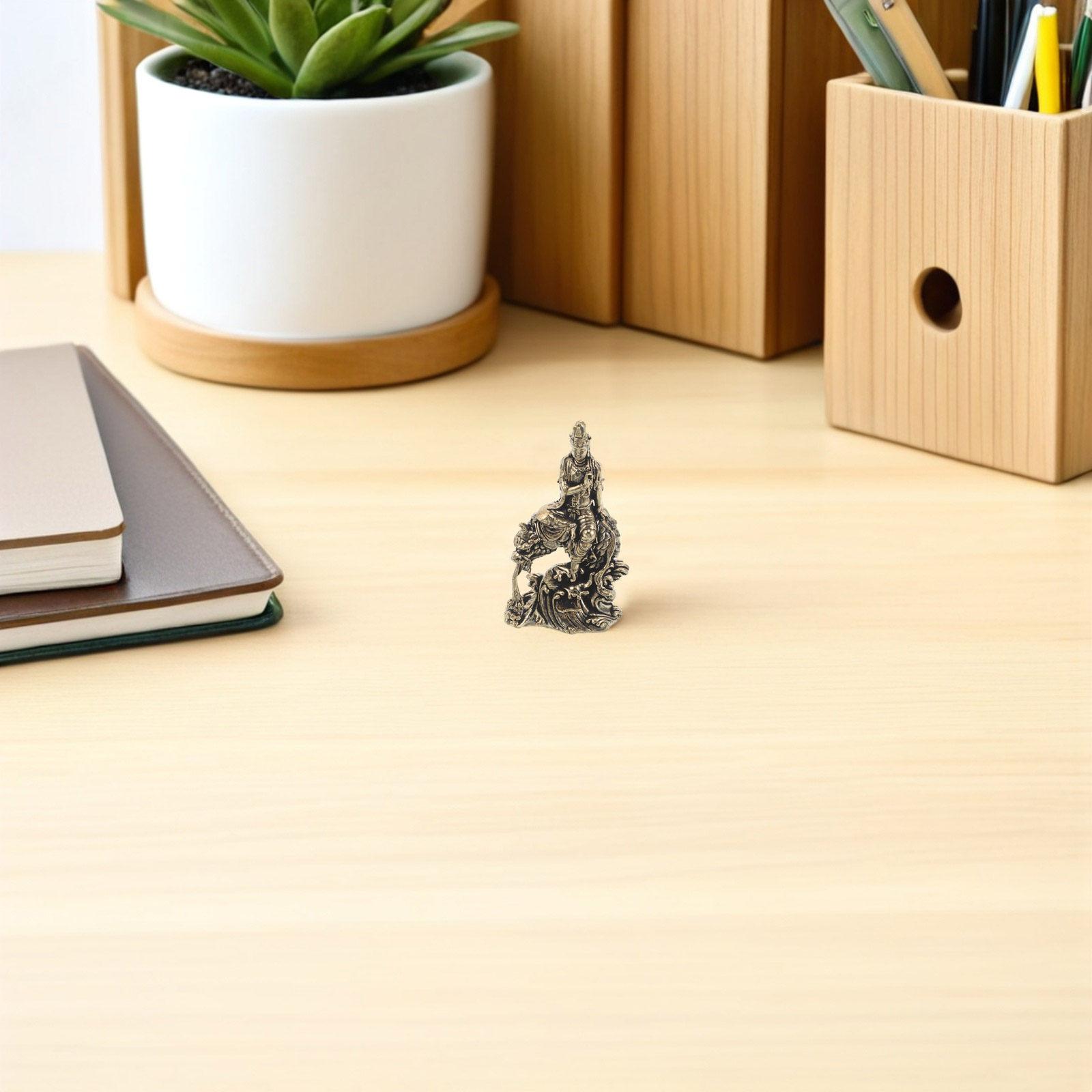 Yellow Brass Guan Yin Statue Vintage Fengshui Sculpture Meditating Buddhist Mercy Goddess Fengshui Buddha China Mainland