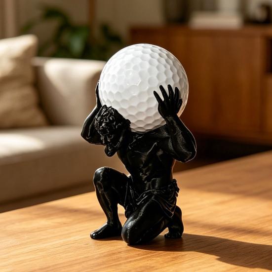 3D Printed Golf Ball Display Stand Single Golf Ball Holder Myth Man Ball Stand for Desk Bookshelf Bookcase Shelf Mantel Decor