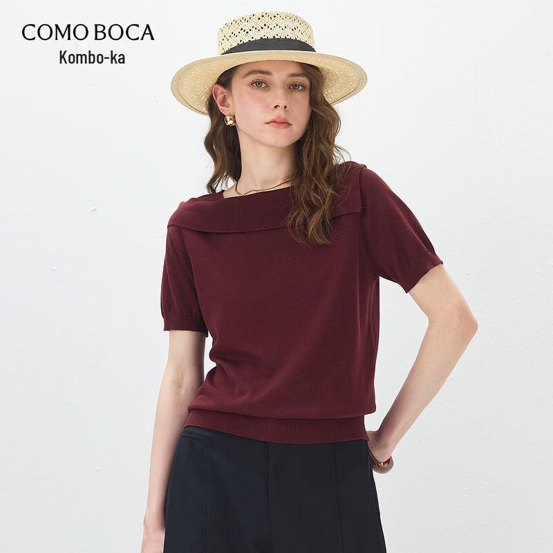 Komongboka Women s Silk Blend Boat Neck Knit Top M