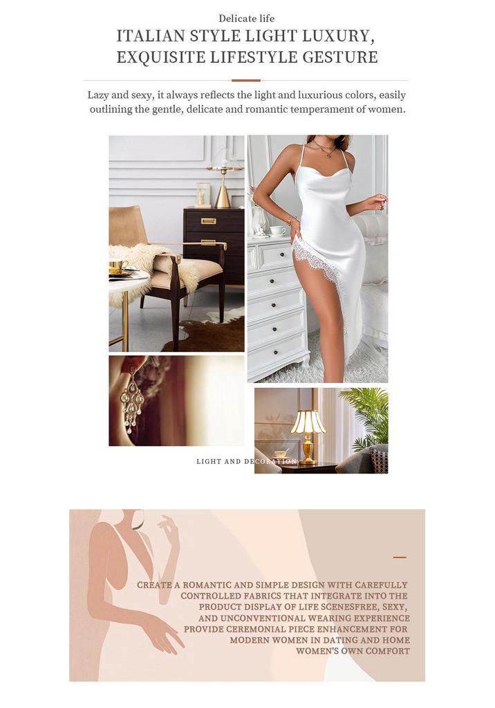 European & American Sexy Lace Nightgown: Summer Women's Lingerie, Pajamas, Camisole, Homewear