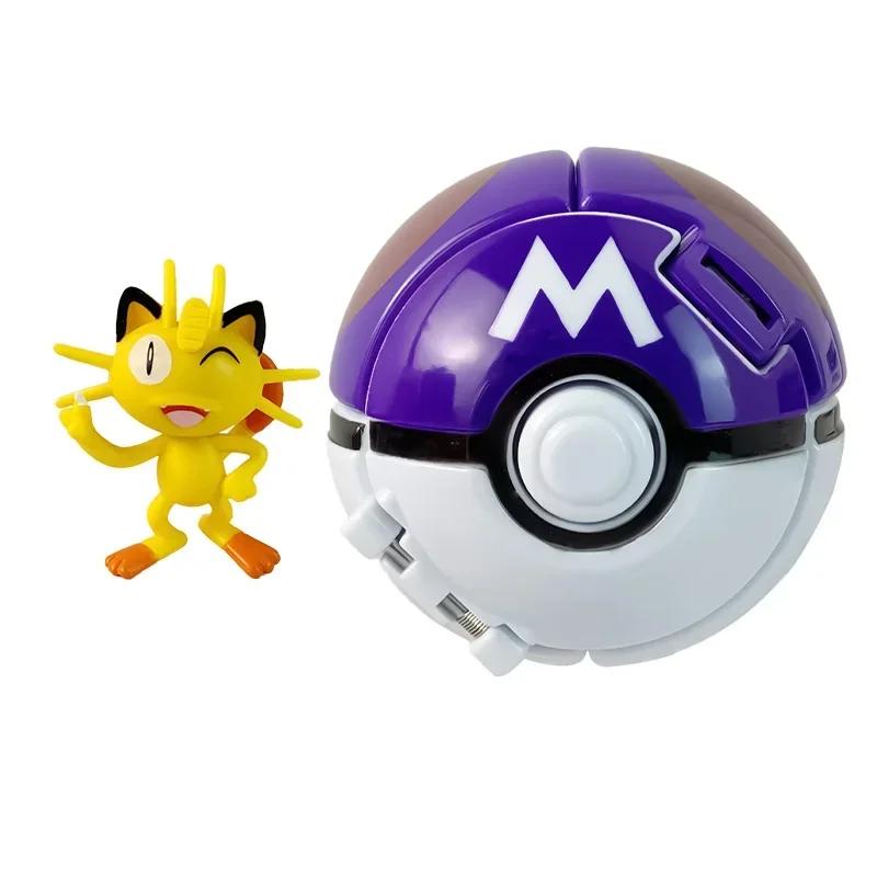 Pokemon Model with Ball Poke Pokeball Mew Groudon Solgaleo Mewtwo Pikachu Meowth Charizard Kyogre Fennekin Froakie Chespin Toy