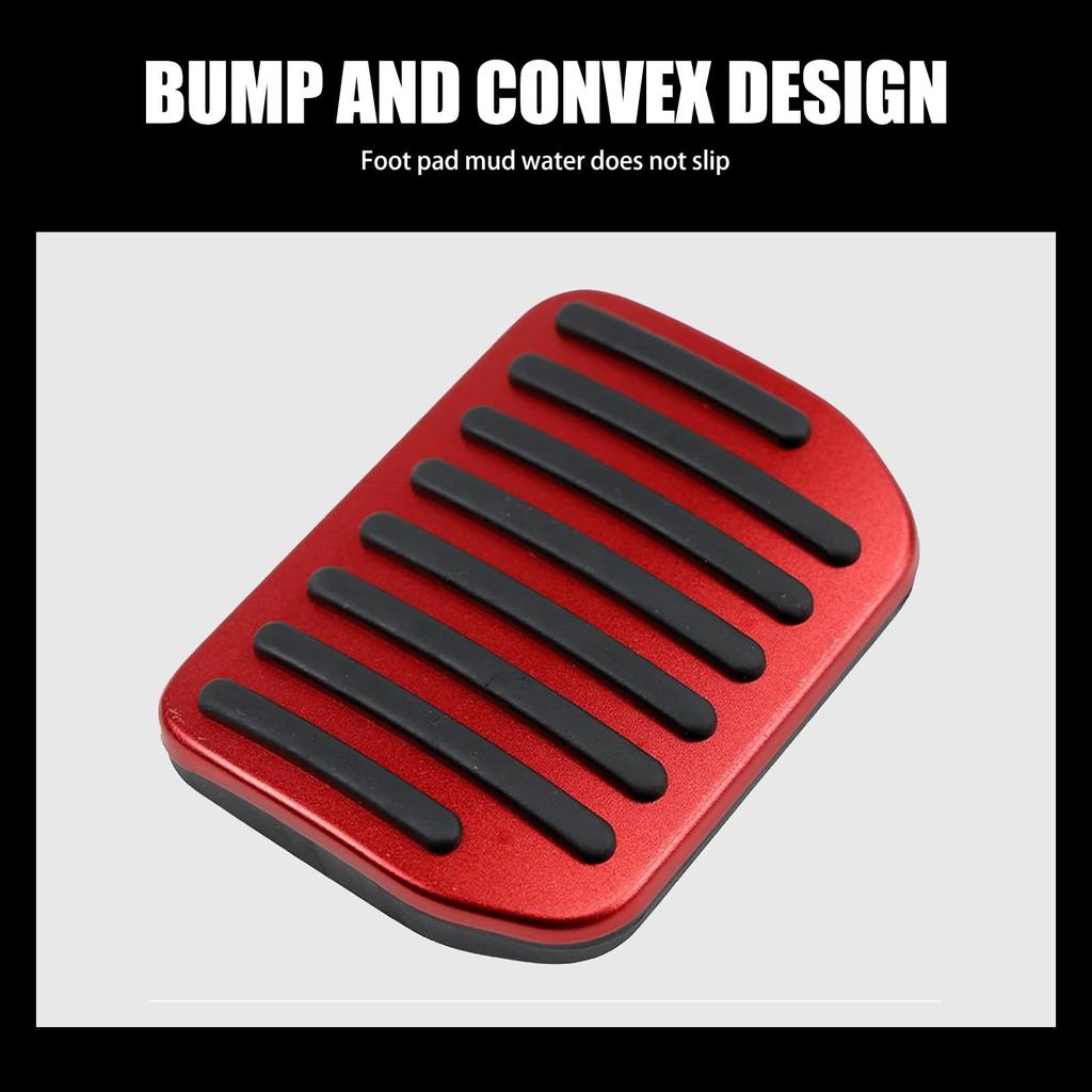 cerfioo Car Foot Pedal Pad Replacement Alloy Brushed + Rubber