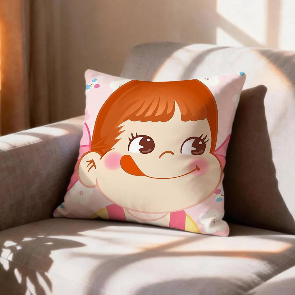 CUTE MMilky Peko Chan Pillow Case Pattern Printed Pillowcase For Living Room Sofa Cushion Cover