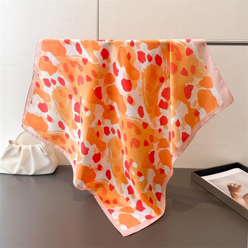 Sexy Ombre Leopard Dot Geometric Print Shawl Luxury 70X70Cm Square Silk Scarf Wrap Fashion Accessory Hair Tie Bandana Hijab