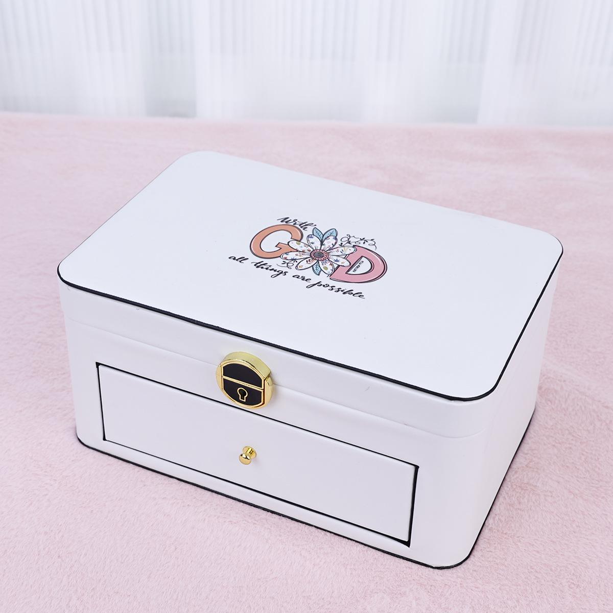 

Элегантная шкатулка для хранения украшений: Запирающийся ящик для серег и колец, идеально подходит для детей и взрослых. белый